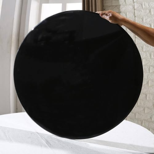 BEWEGNLNHK Black Round Tempered Glass Table Top 5/16" Thick Table Top Clear Round Glass Table Top 17 18 19 20 23 24 27 28 31 32 35 36 39 40 Inch Replacement Table Top(100cm(40in))
