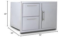 Blaze 32-Inch Stainless Steel Access Door & Double Drawer Combo - BLZ-DDC-R-LTSC