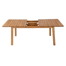 Christopher Knight Home Mave Acacia Wood Dining Table Set for 8, 9 Piece Patio Extendable Dining Table & Armless Chairs Set Of 8 with Cushion & Wicker Back, Patio Furniture Set, Cream+Light Brown+Teak