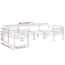MNCVXAXG 6 Piece Patio Lounge Set with Cushions Aluminum Anthracite