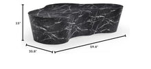 TOV Furniture Slab 59" Concrete Indoor/Outdoor Coffee Table in Faux Black Marble