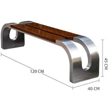 JS Ellie Curved Outdoor Bench with a Unique Design, Featuring Solid Wood seat and Metal Frame. Ships Fully Assembled and is Suitable for Parks, Communities, and Streets Yellow 120cm