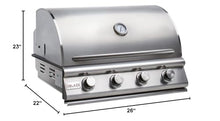 Blaze Prelude LBM 4-Piece 32-Inch Natural Gas Outdoor Kitchen Package w/Double Side Burner & Refrigerator - BLZ-4LBM126-NG-4PC-SC