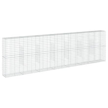 vidaXL Gabion Basket with Cover - Galvanized Iron Outdoor Decorative Retaining Wall Cage, 275.6"x19.7"x78.7"