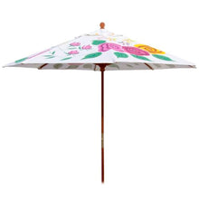 OROTLECT 9' Wooden Umbrella with Hand Painted Cover