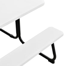 Global Industrial Outdoor 6 ft. Plastic Picnic Table, White, 1000 lbs. Cap.