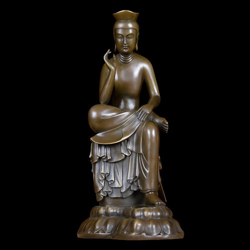 FENGSHUI-CAISHEN Pure Copper Meditating Buddha Statue Large Bronze