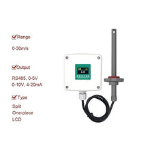 RQGYUPJBD Pipeline Wind Speed Sensor Transmitter Anemometer Duct Type Anemometer 4-20mA Anemometer for Environmental Protection(0-10v Output,0-1m per s)