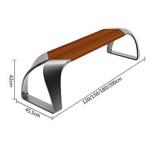 Park Patio Seat Park Bench Without Back, Modern Stainless Steel Outdoor Leisure Chairs, Anti-corrosion Wood Benches for Courtyard, Lawn and Garden Garden Furniture