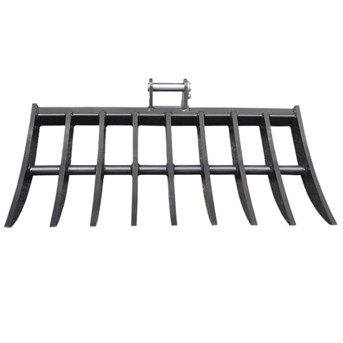 Wallemac Land Clearing Root Rake 36" for CAT Mini Excavator Dark Grey