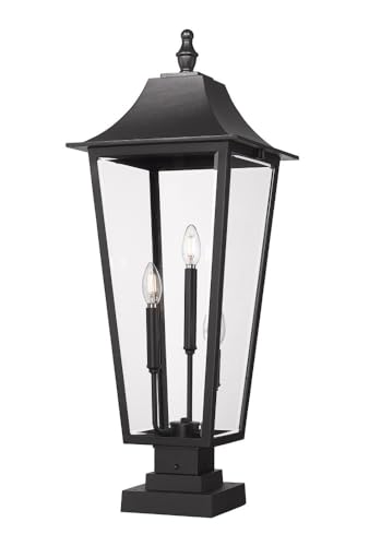Z-Lite 5008PHXLS-SQPM Gannon 3 Light 33" Tall Post Light - Black