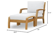 Douglas Nance Somerset Solid Teak Patio Deep Seating Club Chair w/Ottoman (Natural)