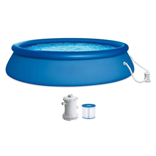 15ft x 36in Round Inflatable Ring Top Outdoor Above Ground Pool w/Pump