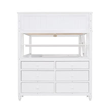 Harper & Bright Designs Full Size Loft Bed with Desk and Storage Drawers White