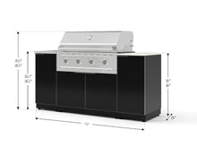 NewAge Products Classic Series 5PC Aluminum Black Modular Outdoor Kitchen Grill Island with 40" Performance Grill NG - 24"D x 72"W x 57.15"H