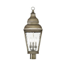 Livex Exeter Collection 2606-01 Transitional Three Light Post-Top Lantern Antique Brass