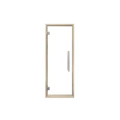 PROSAUNAS Clear & Tinted Glass Sauna Door, Prehung Tinted Glass Sauna Door (Left Hanging, Clear - Aspen Frame 24x73)