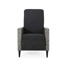 Christopher Knight Home Murdock Outdoor Recliner with Cushion Wicker Mixed Black/Dark Gray Set of 2