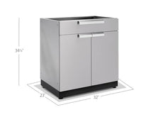 NewAge Products Classic Series 32-Inch Stainless Steel Outdoor Kitchen 2-Door Split Cabinet, 23" D x 32" W x 36.5" H