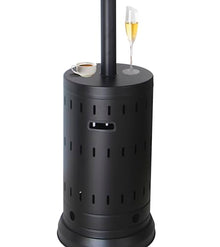 Golden Flame XL-Series Natural Gas Patio Heater, 45,000 BTU, 89" Tall, Push-Button Ignition, Anti-Tilt Safety, Wheels, Hammered Silver/Pewter