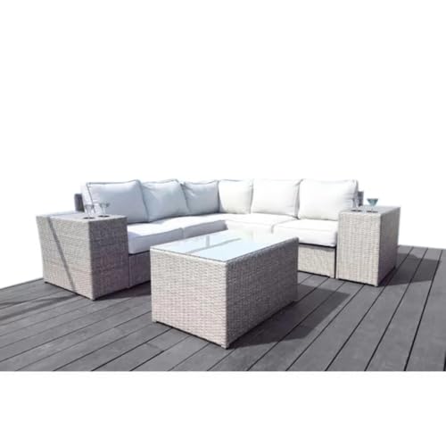 callmego Outdoor Wicker Seating Set with All-Weather Rattan and Powder-Coated Frame for Patio or Deck