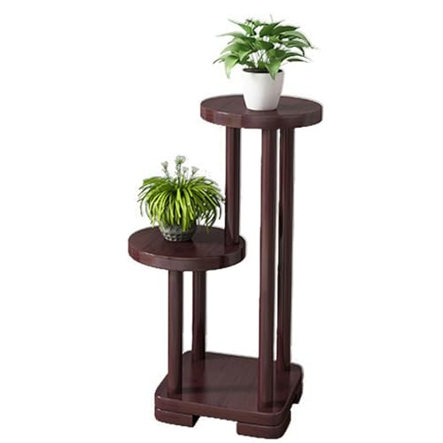 YEDECOR Tiered Tall Plant Stand for Indoor - Wood Plant Shelf Corner Display Rack - Multi-Tier Planter Pot Holder Flower Stand for Living Room Balcony Garden Patio,2 Tiers-Rosewood