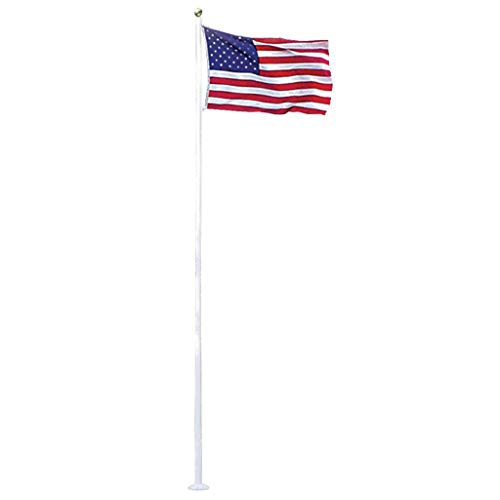 Annin Flagmakers American Flag White Gel-Coat Fiberglass Pole Villager III Kit 20 Feet American