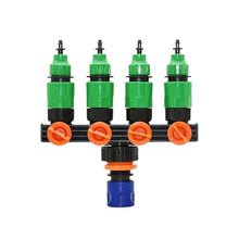 Kondari Hoses Connector 4/7 8/11 Hose Garden Faucet Diverter 4 Way Faucet Diverter Hose 1/4 or 3/8 Hose Accessories Pipe Connector Irrigation 1 Set(B)