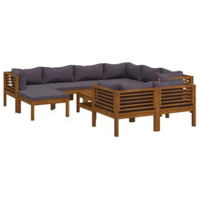WEMYUFURN 10 Piece Patio Lounge Set with Cushion Solid Acacia Wood, Outdoor Furniture Set, Patio Seating Set, Garden Lounge Furniture, Lounge Seating Set for Garden, Poolside, and Deck