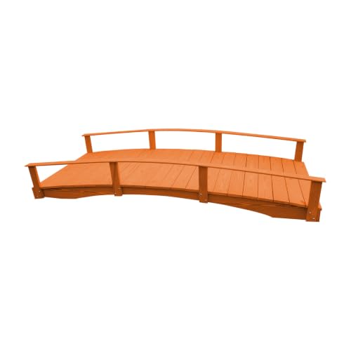 Keystone Amish Co. Pressure Treated Pine Japanese Garden Bridge, 4' x 12', Redwood Stain