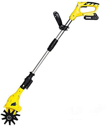 Tiller Rotavator Cordless, 20V Portable Electric Hand Tiller with Rechargeable Battery and Charger, 97-127Cm Adjustable Handle, Hand Held Soil