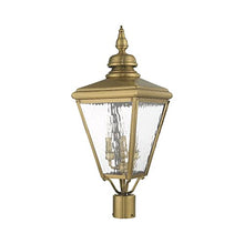 Livex Lighting 20433-01 Transitional Three Light Post-Top Lanterm from Cambridge Collection Finish, 10.63 inches, 26.75x10.63x10.63, Antique Brass