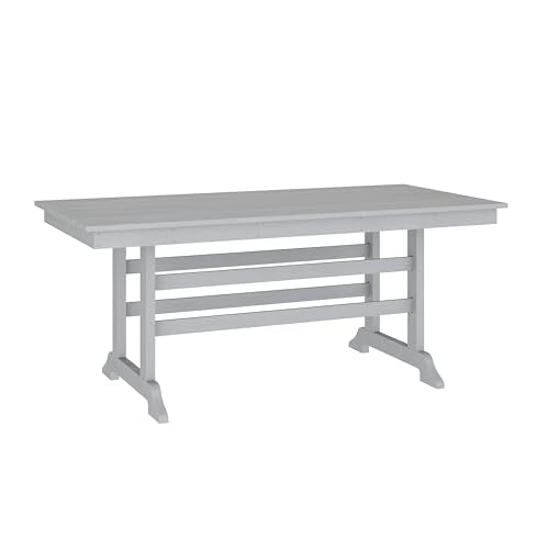 Flash Furniture 72" Rectangle HDPE Outdoor Dining Table for 6, Gray