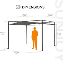 SUNJOY 10' x 10' Lean to Pergola, Outdoor Pergola with Sun Shade, Black