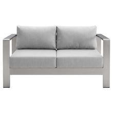 Outdoor Escape Gray Fabric, Aluminum Outdoor Patio Loveseat for Comfortable Seating, Durable Frame, Comfortable Cushions, Sturdy Design