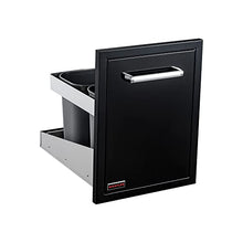 WHISTLER Pull Out Drawer Trash Can for Outdoor Kitchen Patio BBQ Grill Island,16.5×22×22 inches,Black