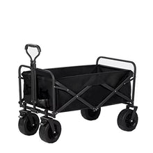 WAFEOGK Outdoor Utility Wagon 8" Wheel Portable Camping Cart Garden Shop Sport Beach Hand Trolley Bearing 120 kg(Black)
