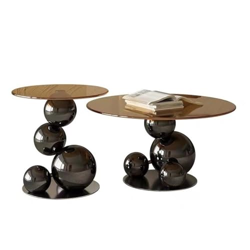 DINBOZ26X Living Room Table Creative Asymmetrical Round Coffee Table - Unique Side Table for Living Room, Sofa, and Tea Table Outdoor Side Table
