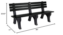Aurora Traditional 6 ft Park Bench, Black