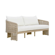 Driftbay 80 in. Natural Rope Outdoor Sofa with White Boucle Cushions