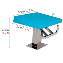TT-YEL Competition Standard Diving Platform, Diving Board with Stainless Steel Base, Non-Slip Surface, Pool Take-Off Platform with Backstroke Handles, (19.7 Inch)