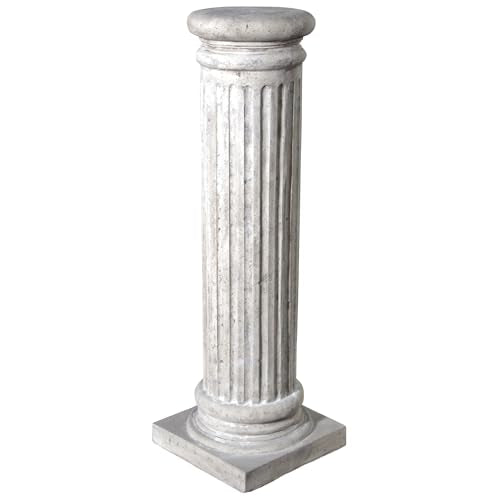 Design Toscano Classical Greek Fluted Garden Plinth Base Statuary Pedestal, Medium, Cranberry, 30