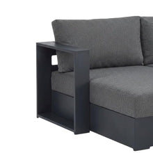 Outdoor Escape Powder-Coated Aluminum Sectional Sofa 4 Piece Set, Outdoor Couch Patio Furniture Set for Backyard Deck Seating, Gray Charcoal