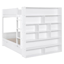 Brisca Full Over Full Bunk Bed with Storage Drawers and Cabinet White