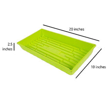 SUNPACK 10" x 20" Mega Plastic Seed Starting Tray, Lime Green, 2.5" (Pack of 30) - No Drainage Holes, Ideal for Greenhouses or Indoor Gardening - Made of Thick, Strong Plastic