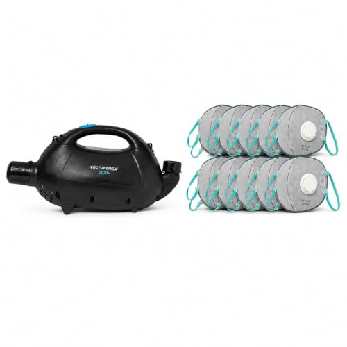 Vectorfog 10-Pack Respirator Masks Compatible DC20+ Fogger - KOSHA Certified Blue Masks Fits ULV Cold Fogger Machine - High-Performance Particulate Filter & Anti-Fog Exhalation Valve Bundle
