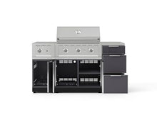 NewAge Products Classic Series 6PC Aluminum Slate Gray Modular Outdoor Kitchen Grill Island with 33" Performance Grill NG - 24"D x 65"W x 48.5"H
