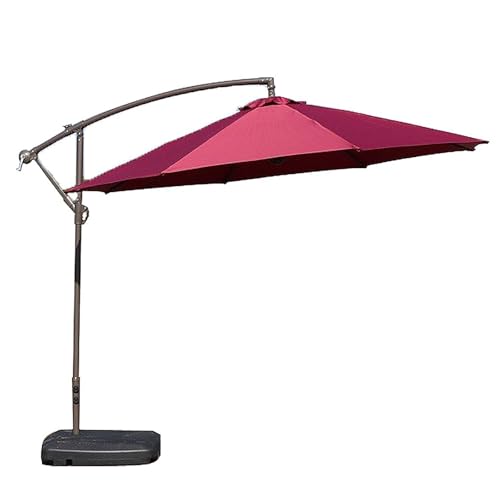 ZMNXAS Cantilever Patio Umbrella with Base Included,Offset Patio Umbrella,Table Umbrellas,Outdoor Shade for Garden Deck Pool Patio,Backyard(A,9ft(270cm))