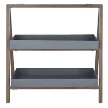 Safavieh Outdoor Collection Danser 2-Tier Shelf Dark Walnut/Grey