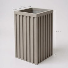 KCSWKJ Square Grove Column Planter - Grey Brown